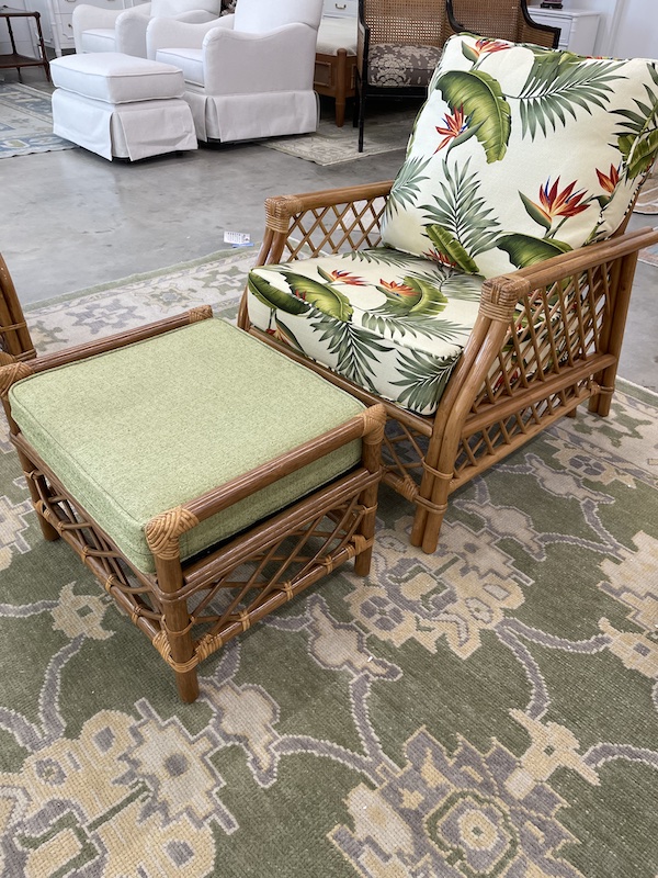 Vintage Patio Furniture Set with Loveseat, Table, Chair, and Ottoman Ready to Ship Poppy's