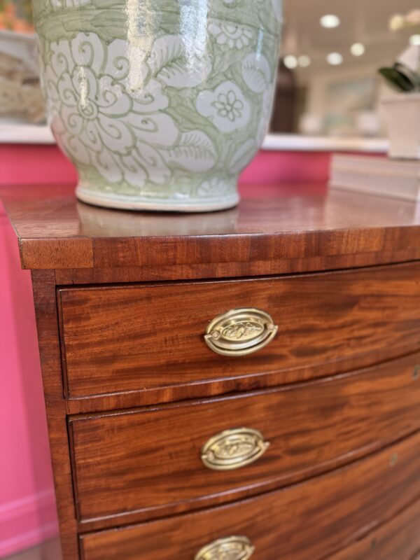 VINTAGE federal bowfront chest in mahogany wood  1820 - Image 6