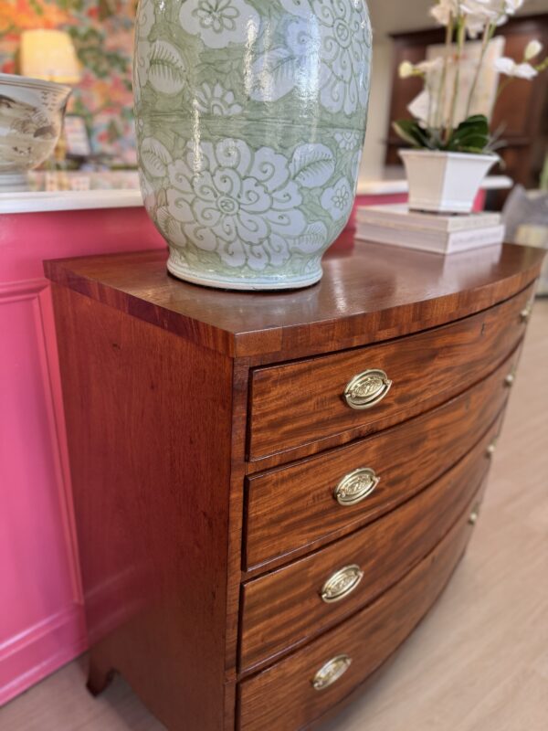 VINTAGE federal bowfront chest in mahogany wood  1820 - Image 5