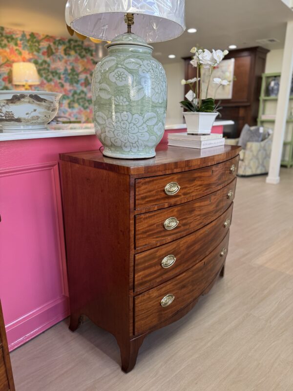 VINTAGE federal bowfront chest in mahogany wood  1820 - Image 4