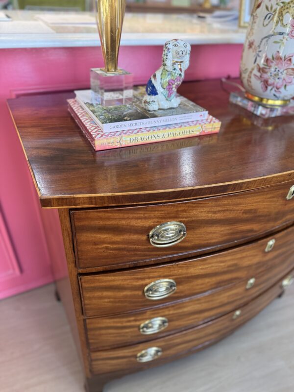 VINTAGE American bowfront chest in mahogany wood  1800-1820 - Image 7