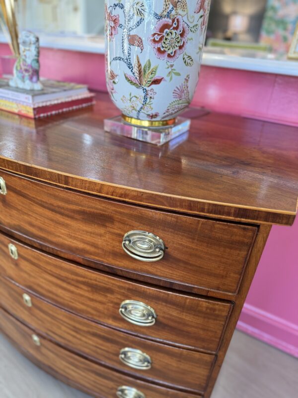 VINTAGE American bowfront chest in mahogany wood  1800-1820 - Image 4