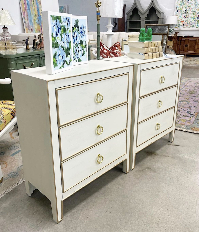 NEW | Cream and Gold Nightstands | Sold as a set | Ready to Ship ...