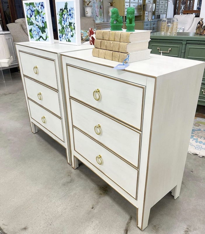 NEW | Cream and Gold Nightstands | Sold as a set | Ready to Ship ...
