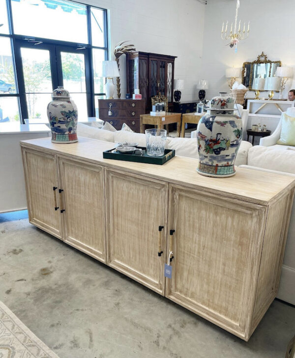 NEW | Large 4-Door Sideboard with Rattan Wrapped Pulls | Ready to Ship!