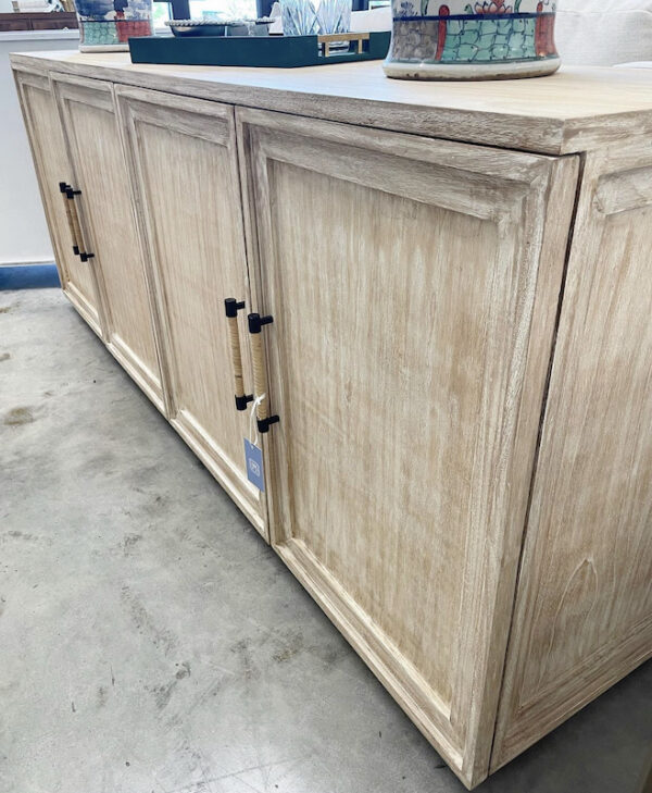 NEW | Large 4-Door Sideboard with Rattan Wrapped Pulls | Ready to Ship! - Image 8