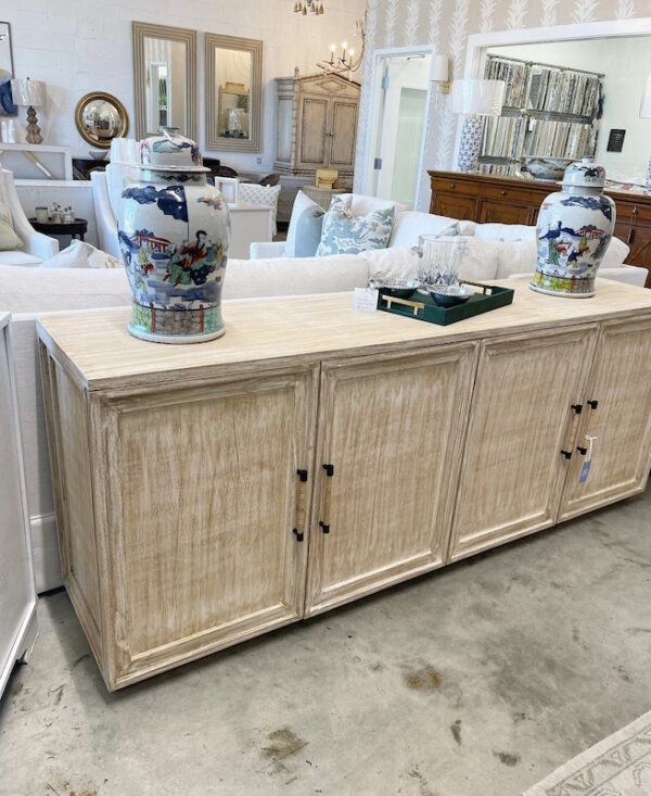 NEW | Large 4-Door Sideboard with Rattan Wrapped Pulls | Ready to Ship! - Image 4