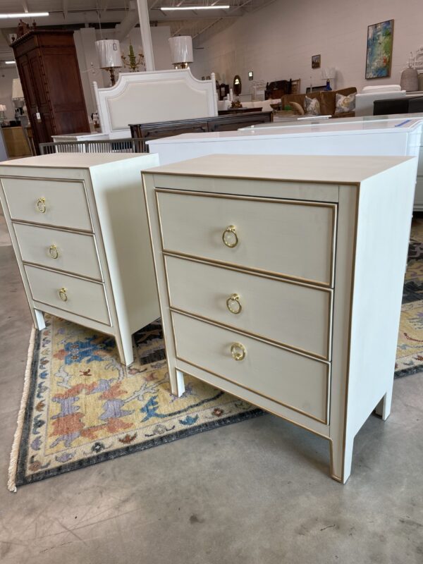 NEW - white and gold 3 drawer night stand - - Image 5