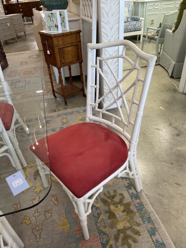 VINTAGE | glass top table and upholstered chairs set - Image 4