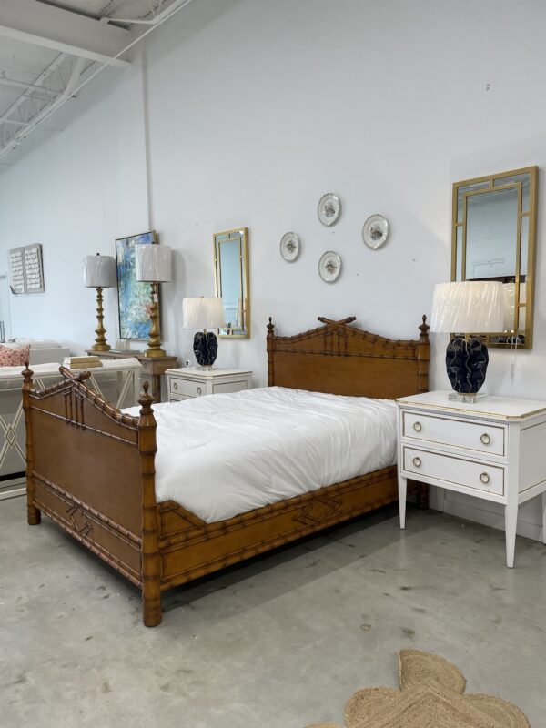 VINTAGE faux bamboo queen bed Poppy's of Macon