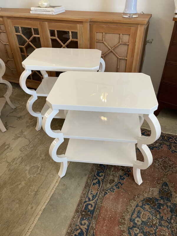 NEW | SET OF Curvy Tiered Side Table in WHITE - Image 3