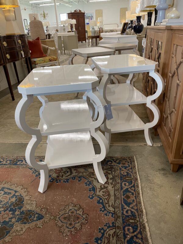 NEW | SET OF Curvy Tiered Side Table in WHITE - Image 2