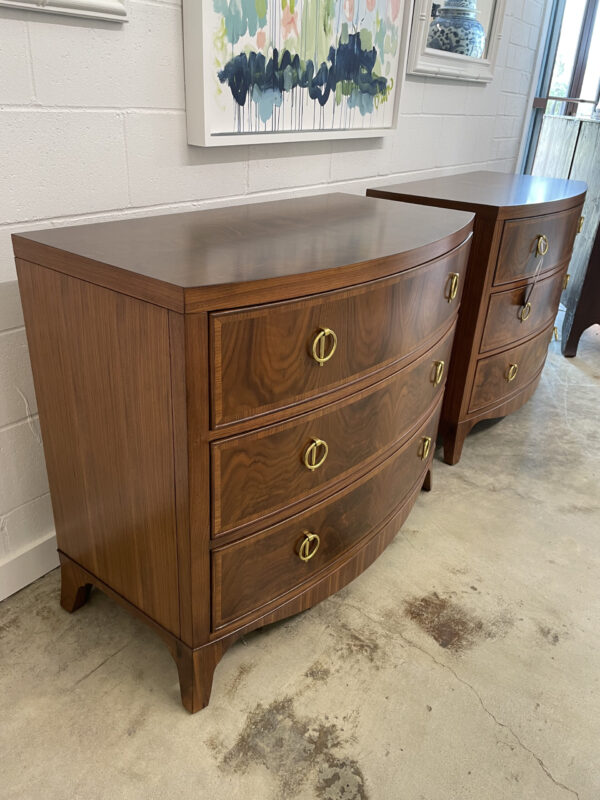 NEW | Set of Feathered walnut bow front chests - Image 5