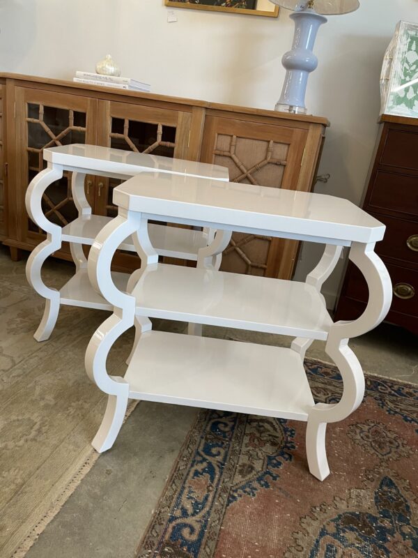 NEW | SET OF Curvy Tiered Side Table in WHITE - Image 5