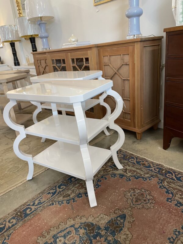 NEW | SET OF Curvy Tiered Side Table in WHITE - Image 4