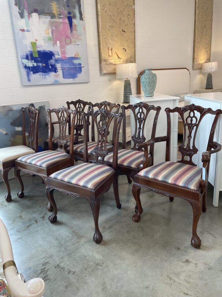 VINTAGE SET of 7 dining chairs Poppy's of Macon