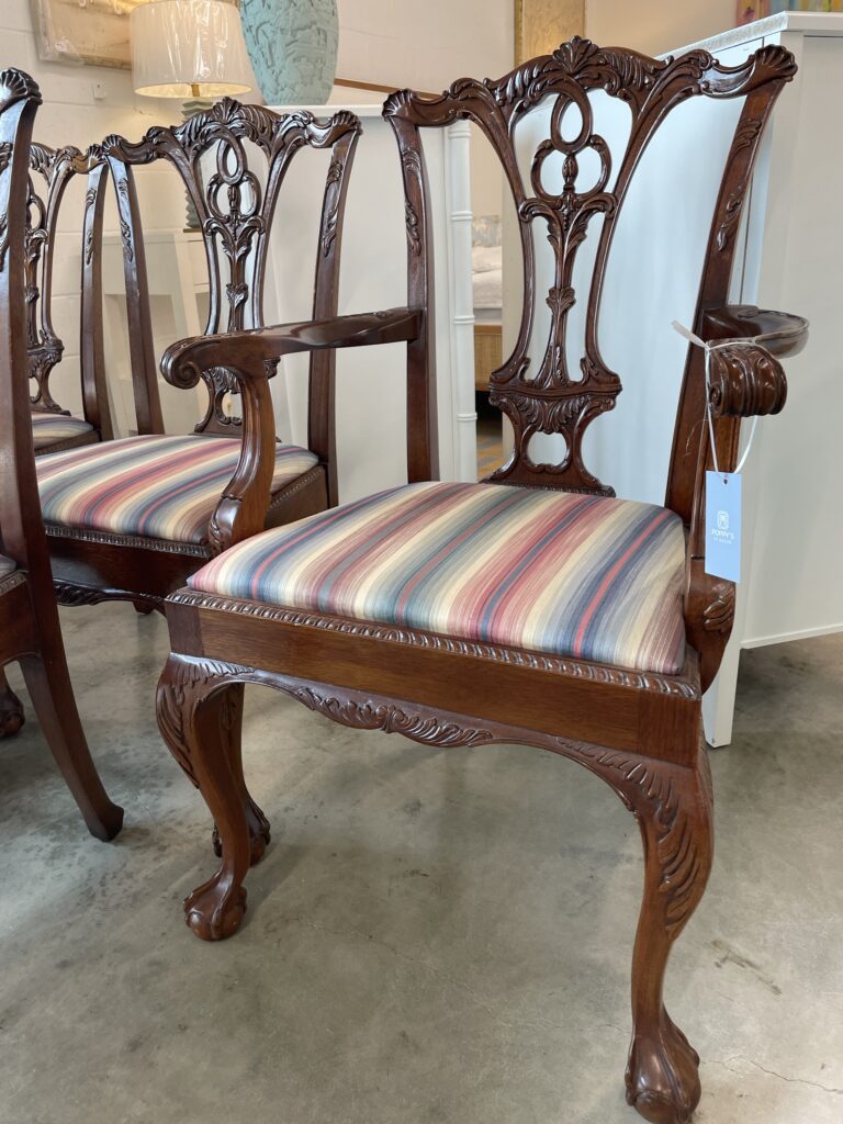 VINTAGE SET of 7 dining chairs Poppy's of Macon