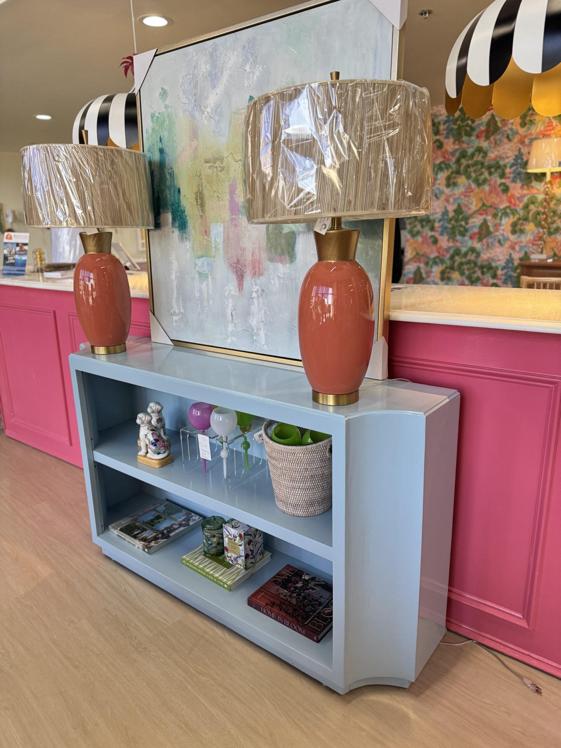 Open console lacquered in a baby blue color! - Image 4