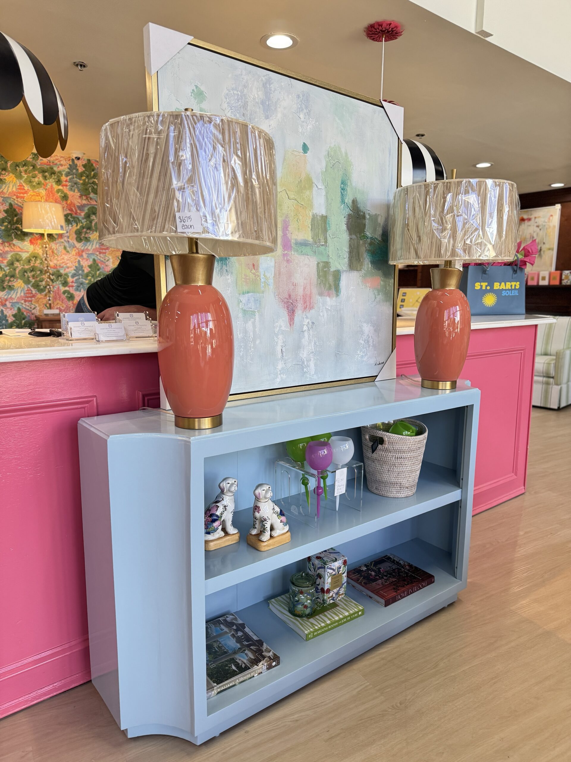 Open console lacquered in a baby blue color! - Image 3