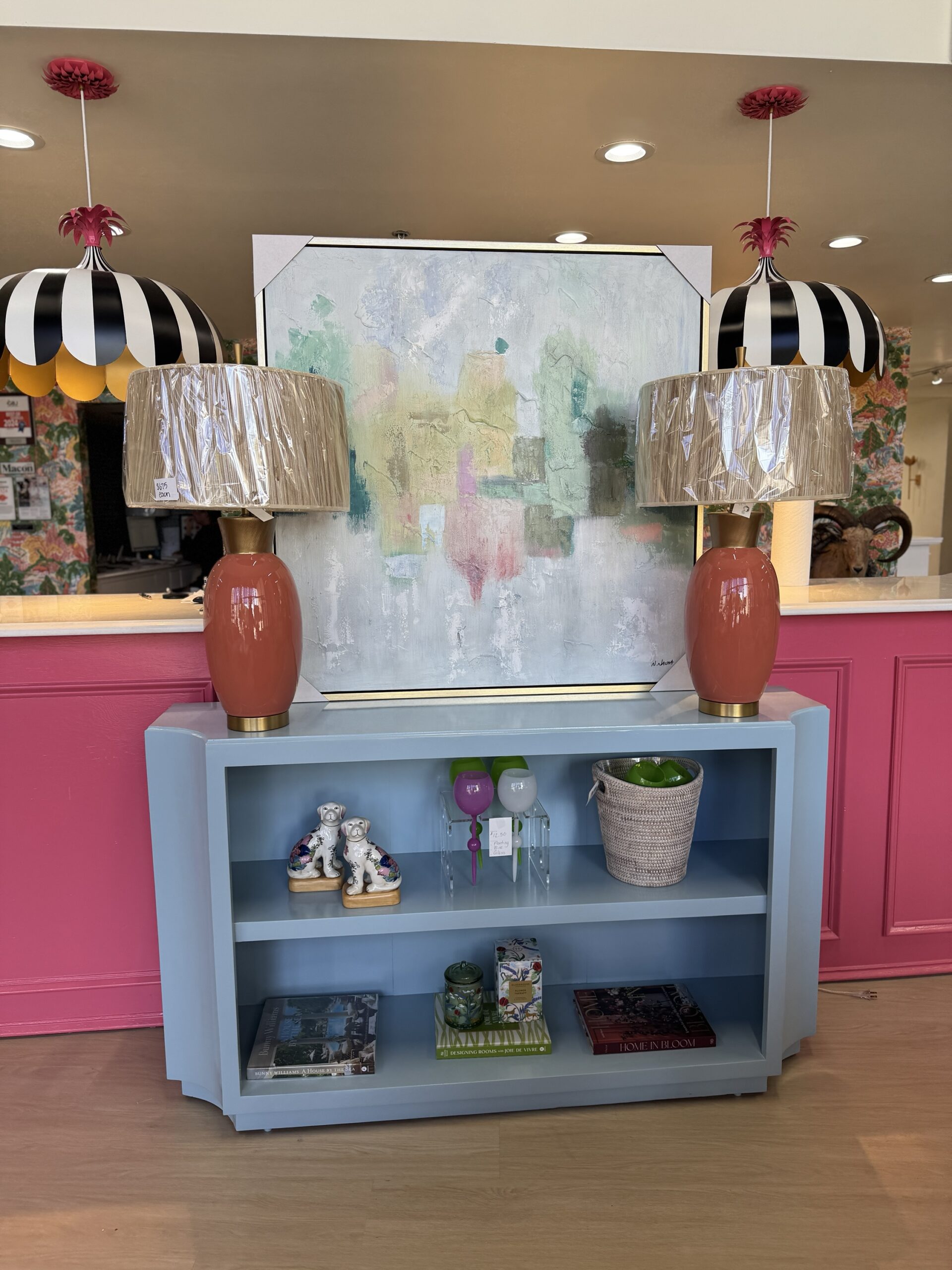 Open console lacquered in a baby blue color! - Image 2