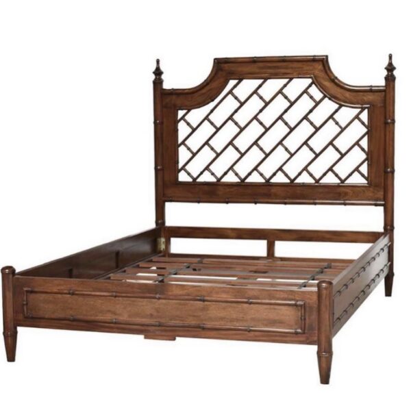 King Faux Bamboo Chelsea Bed | Teak Brown