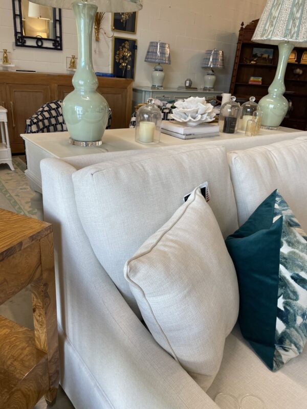 IN STOCK READY TO SHIP - Skirted  - no welt - performance fabric sofa - revolution Hailey bone - Image 2