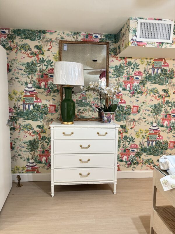 VINTAGE tall boy 4 drawer chest dresser lacquered in simply white! - Image 3