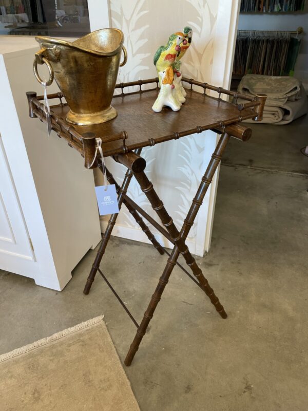 Vintage! Faux bamboo serving tray stand - Image 2