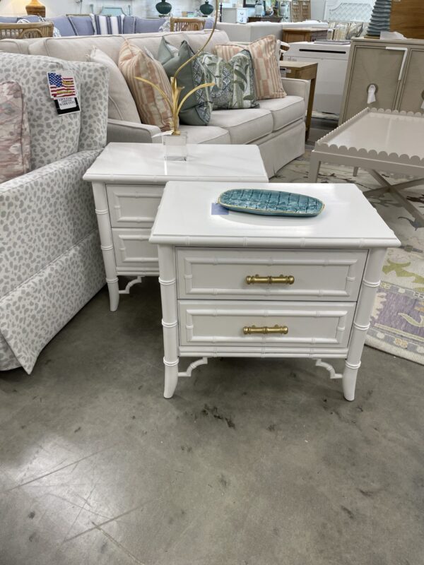 Pre order - 4- 6 weeks SET of Dixie ahloha Vintage night stands lacquered in simply white - Image 3