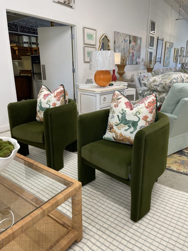 Velvet pesto club chairs! - sold as a set