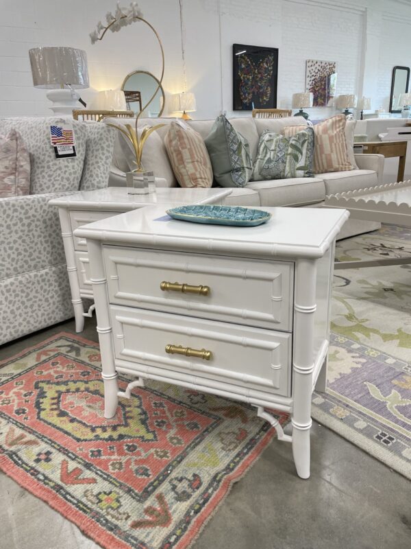 Pre order - 4- 6 weeks SET of Dixie ahloha Vintage night stands lacquered in simply white