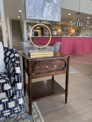 Faux bamboo teak brown Chelsea  night stand single $1200