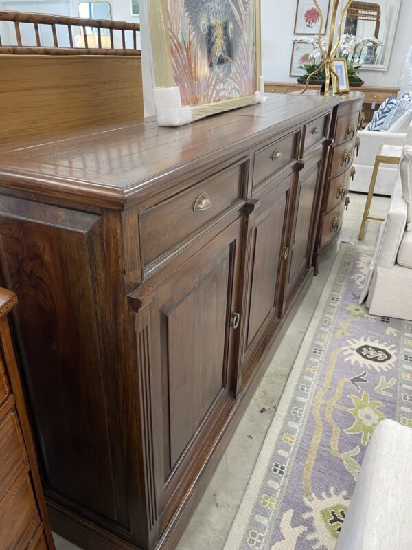Hudson 3 door buffet in teak brown wood stain! - Image 2