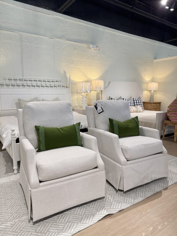 Juli arm swivel & rock chair set  in bleach cleanable fabric : revolution Hailey bone !- $1450 each - Image 2