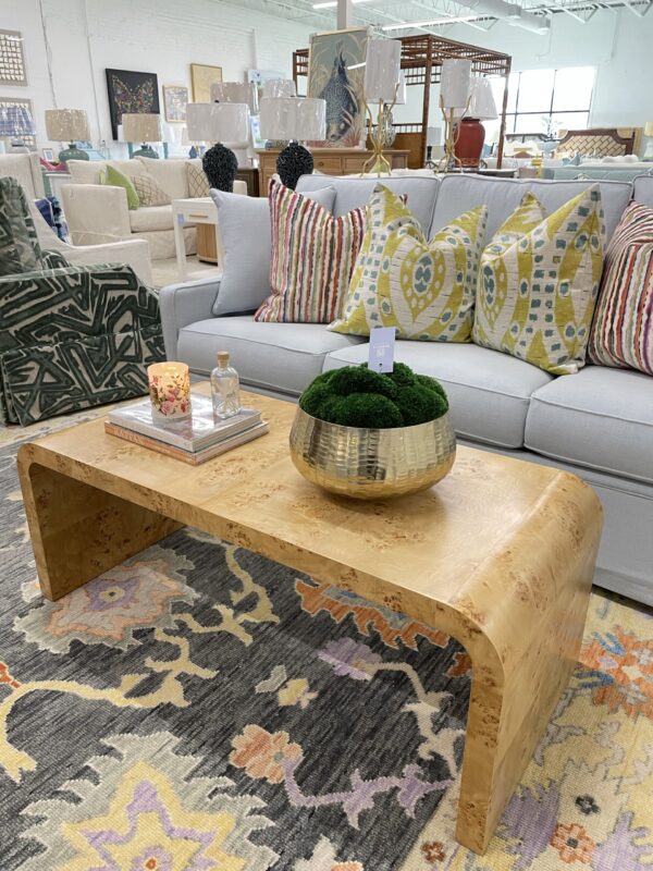 NEW waterfall burlwood coffee  table