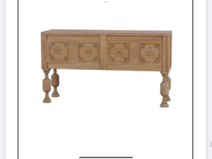 Chatsworth server in driftwood finish with gold hardware