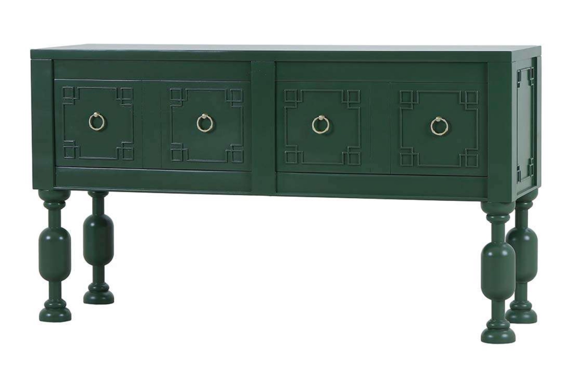 Chatsworth server in dark green finish with gold hardware - Image 6