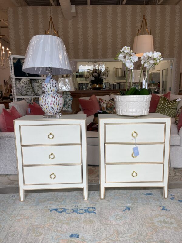 NEW | Cream and Gold Nightstands | Sold as a set | Ready to Ship! $800 each - Image 3