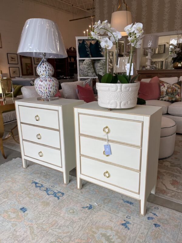 NEW | Cream and Gold Nightstands | Sold as a set | Ready to Ship! $800 each - Image 2