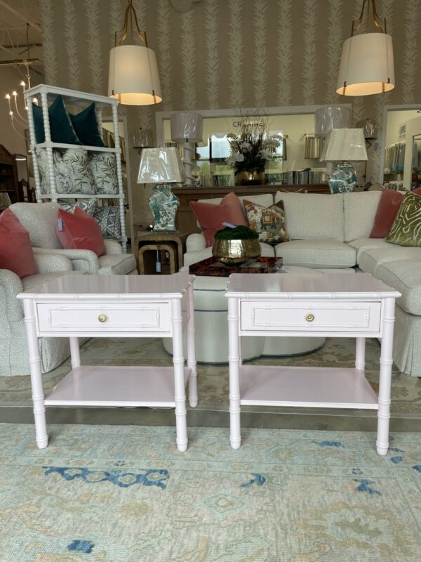 Set of light pink lacquered night stands BM color peppermint