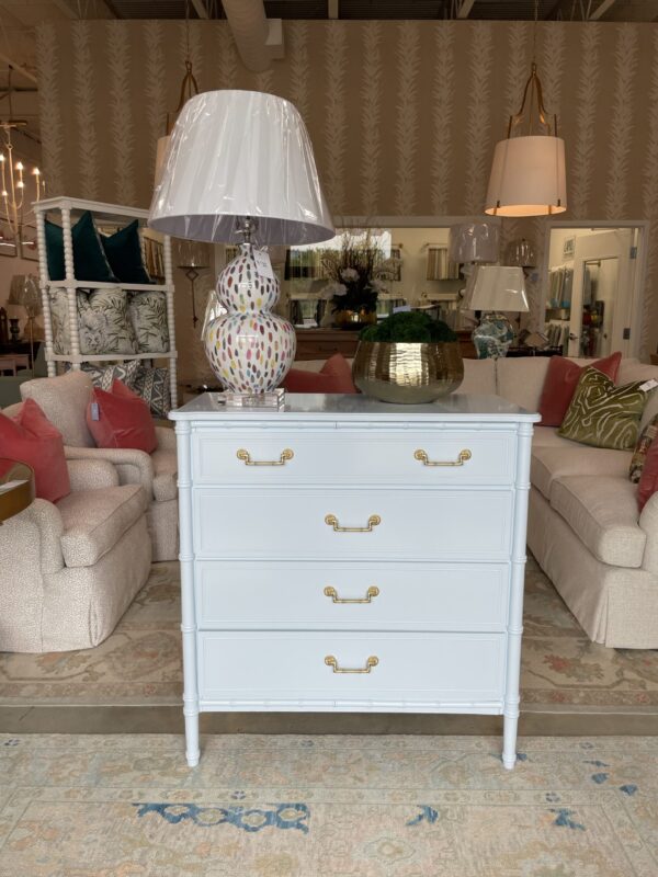 VINTAGE 4 drawer lacquered chest in the color BM Breath of fresh air