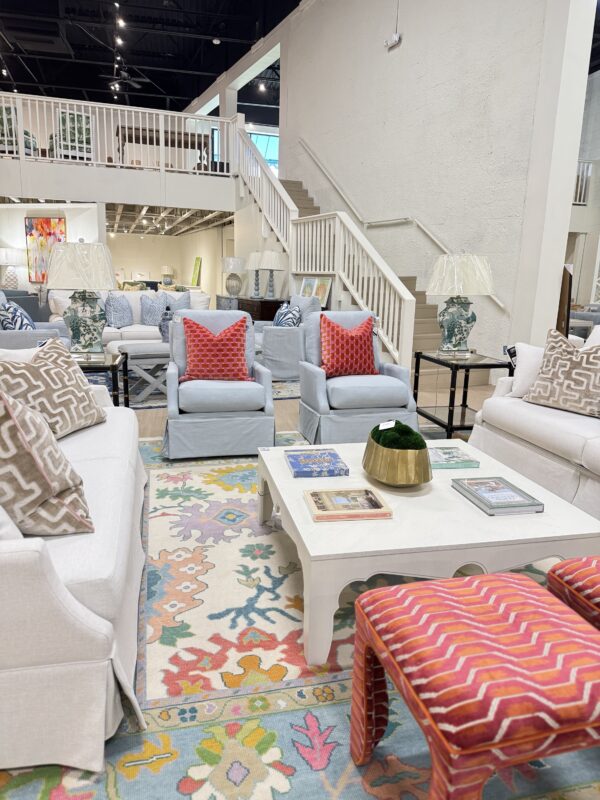 Juli arm swivel & rock chair in performance fabric oxfordon aqua  !- $1550 each - Image 6