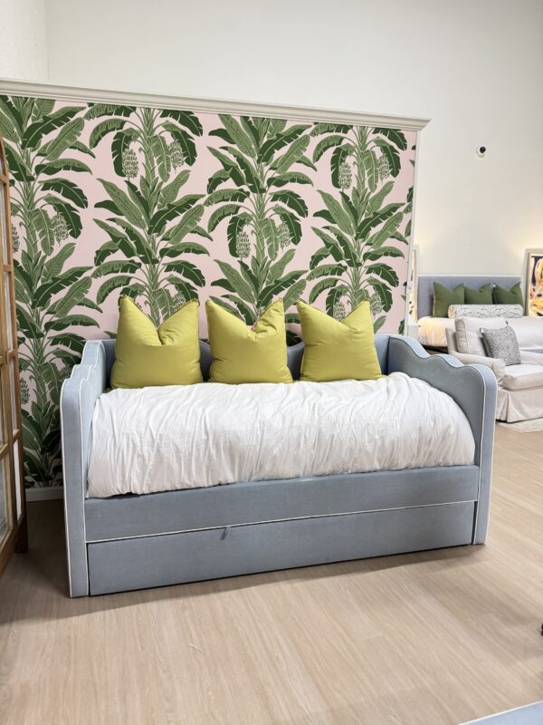 Blue scalloped upholster, twin daybed with a trundle!! Only one available - Image 3