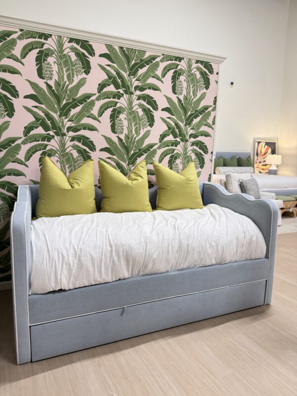 Blue scalloped upholster, twin daybed with a trundle!! Only one available - Image 5