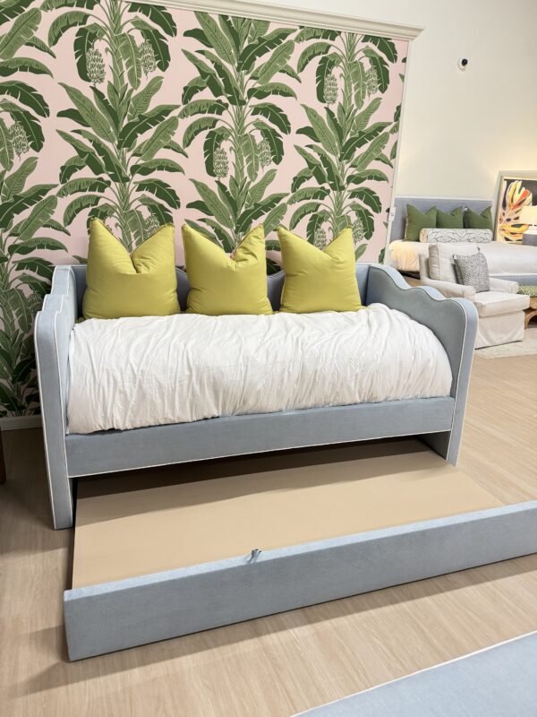 Blue scalloped upholster, twin daybed with a trundle!! Only one available