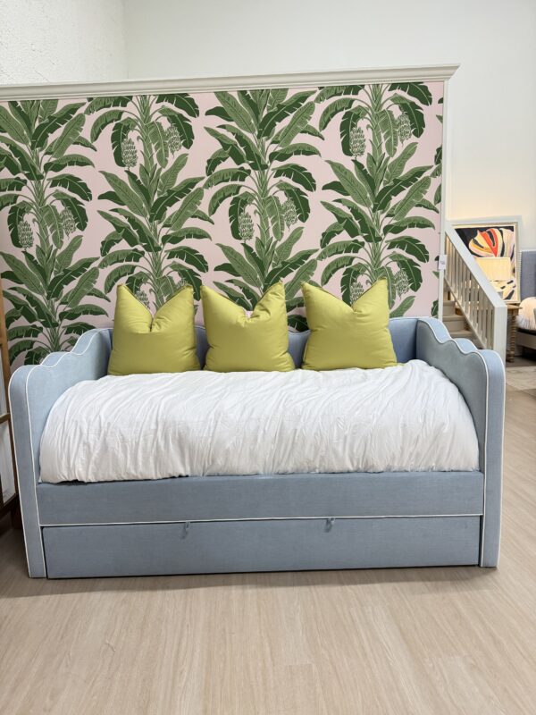 Blue scalloped upholster, twin daybed with a trundle!! Only one available - Image 4