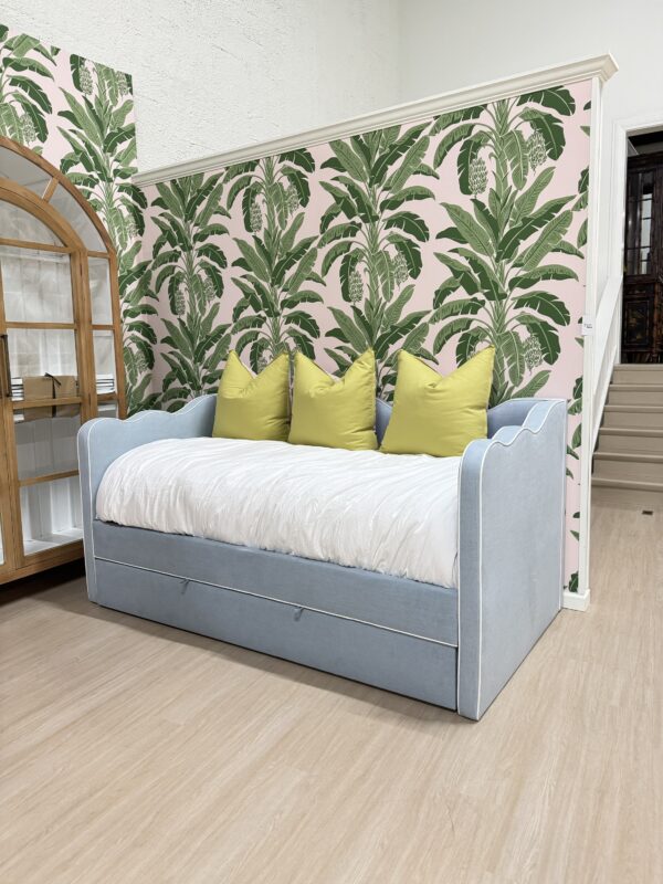 Blue scalloped upholster, twin daybed with a trundle!! Only one available - Image 2
