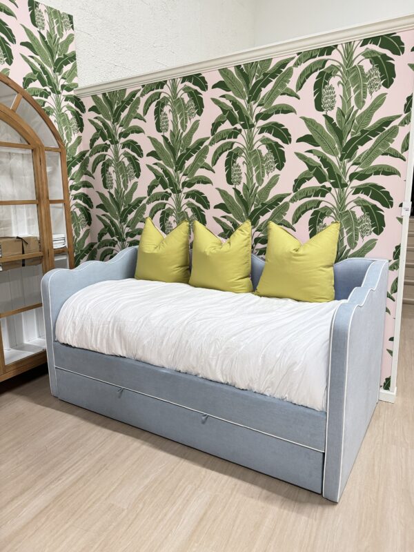 Blue scalloped upholster, twin daybed with a trundle!! Only one available - Image 6