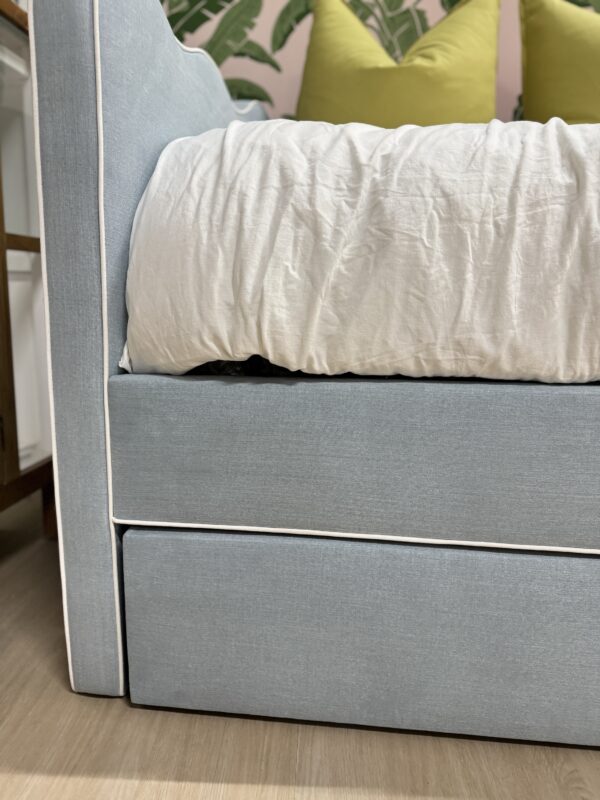 Blue scalloped upholster, twin daybed with a trundle!! Only one available - Image 7