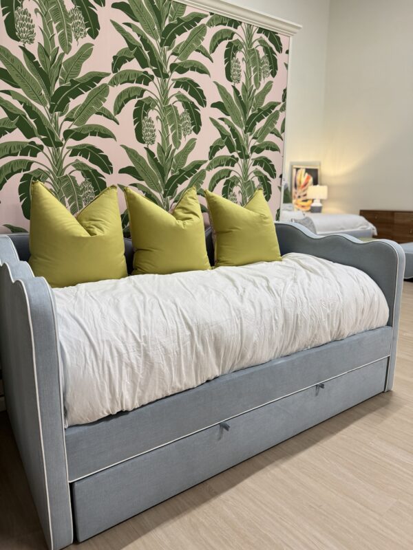 Blue scalloped upholster, twin daybed with a trundle!! Only one available - Image 8